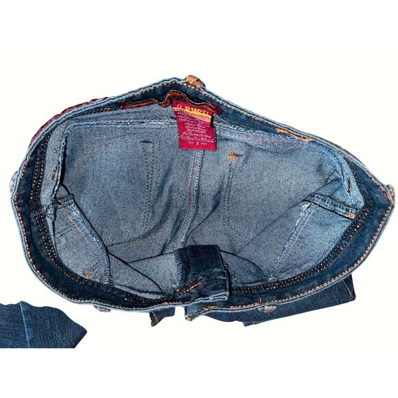 2BWU Jeans Company Skinny Embroidered Back Pockets Orange Stitch Y2K Retro Style - Picture 10 of 10